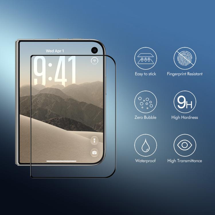 ENKAY Easy Install High Alumina Silicon Full Glass Film, For iPhone Duo Outer Screen, For iPhone 18 Pro, For iPhone 18 Pro Max, For iPhone 17 Pro Max, For iPhone 17 Pro, For iPhone 17, For iPhone Air, For iPhone 16 Pro Max, For iPhone 16 Pro           ...