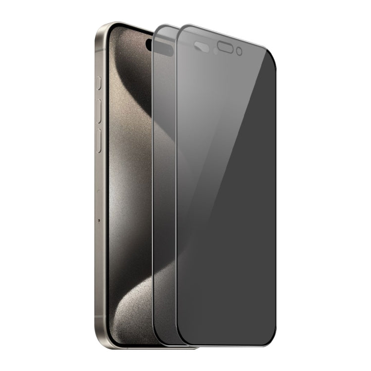 2pcs ENKAY Hat-Prince 360 Degree Anti-peeping Privacy Full Screen Tempered Glass Film, For iPhone 15 Pro Max, For iPhone 15 Pro, For iPhone 15 Plus, For iPhone 15, For iPhone 14 Plus, For iPhone 14, For iPhone 14 Pro, For iPhone 14 Pro Max