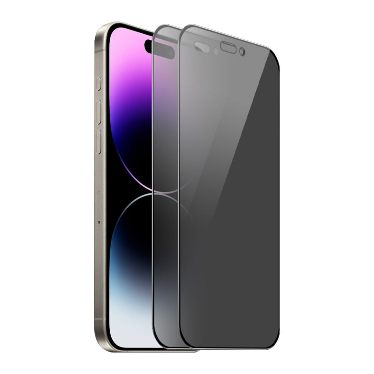 2pcs ENKAY Hat-Prince 360 Degree Anti-peeping Privacy Full Screen Tempered Glass Film, For iPhone 15 Pro Max, For iPhone 15 Pro, For iPhone 15 Plus, For iPhone 15, For iPhone 14 Plus, For iPhone 14, For iPhone 14 Pro, For iPhone 14 Pro Max