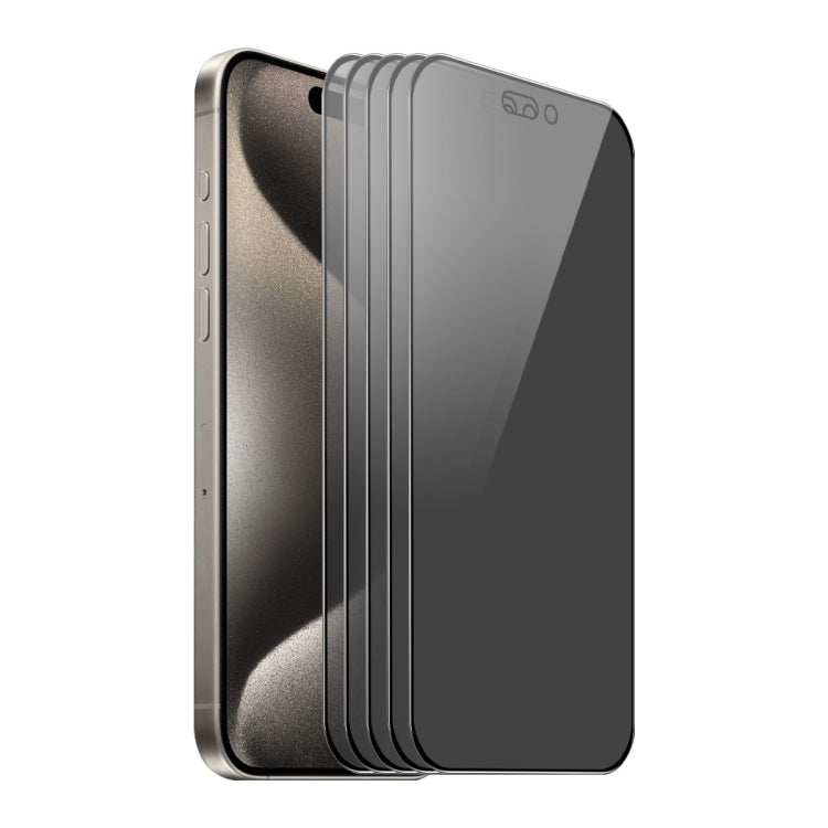 5pcs ENKAY Hat-Prince 360 Degree Anti-peeping Privacy Full Screen Tempered Glass Film, For iPhone 15 Pro Max, For iPhone 15 Pro, For iPhone 15 Plus, For iPhone 15, For iPhone 14 Plus, For iPhone 14, For iPhone 14 Pro, For iPhone 14 Pro Max