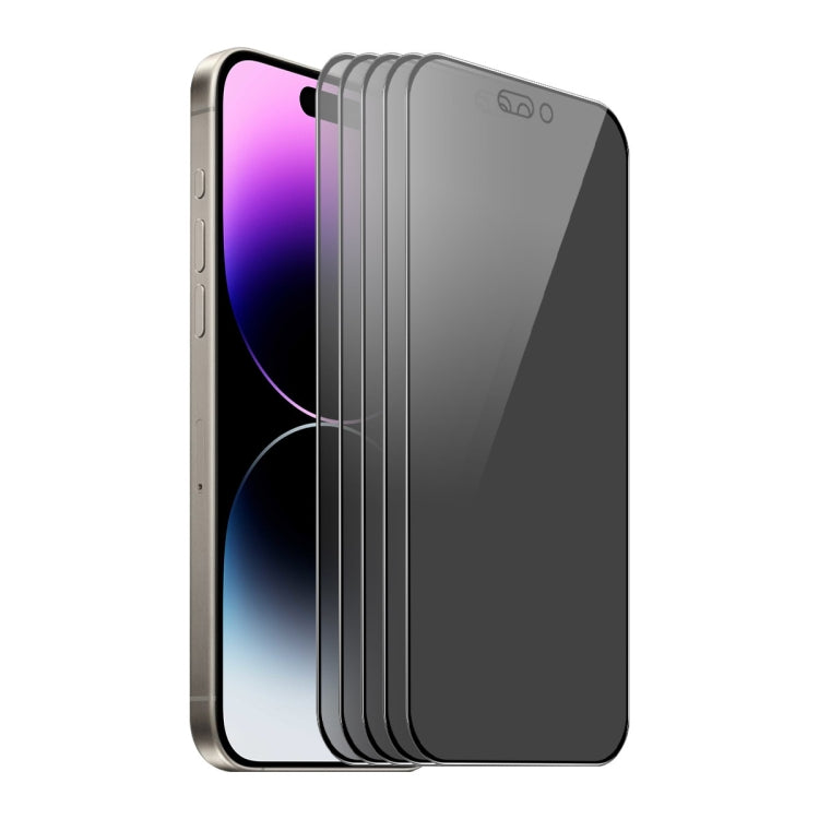 5pcs ENKAY Hat-Prince 360 Degree Anti-peeping Privacy Full Screen Tempered Glass Film, For iPhone 15 Pro Max, For iPhone 15 Pro, For iPhone 15 Plus, For iPhone 15, For iPhone 14 Plus, For iPhone 14, For iPhone 14 Pro, For iPhone 14 Pro Max