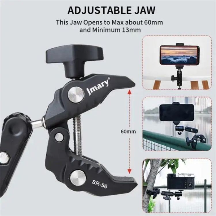 JMARY SR-56 Aluminum Handlebar Crab Clamp Magic Arm Rod Mount, SR-56