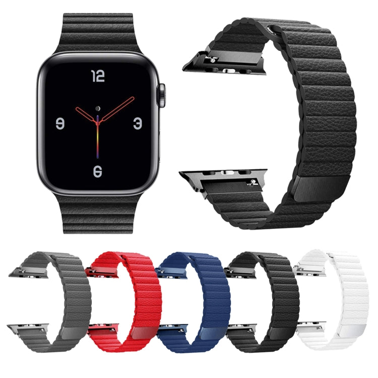 Universal Leather Magnetic Band For Apple iWatch1 2 3 4  38mm/40mm, black, blue, red, white, brown