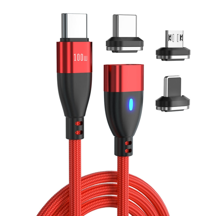 ENKAY 3 in 1 PD100W Type-C to Type-C / 8 Pin / Micro USB Magnetic Fast Charging Cable, 1m, 1.8m