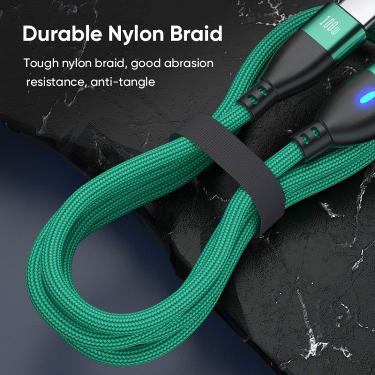 ENKAY 3 in 1 PD100W Type-C to Type-C / 8 Pin / Micro USB Magnetic Fast Charging Cable, 1m, 1.8m