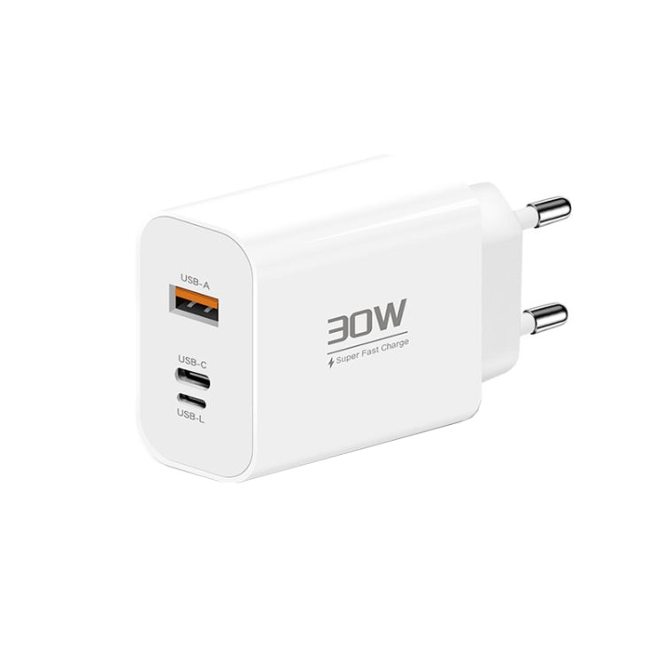 PD30W USB-C / Type-C + 8 Pin + USB-A Reverse Charger Suitable for iPhone Series, PD004