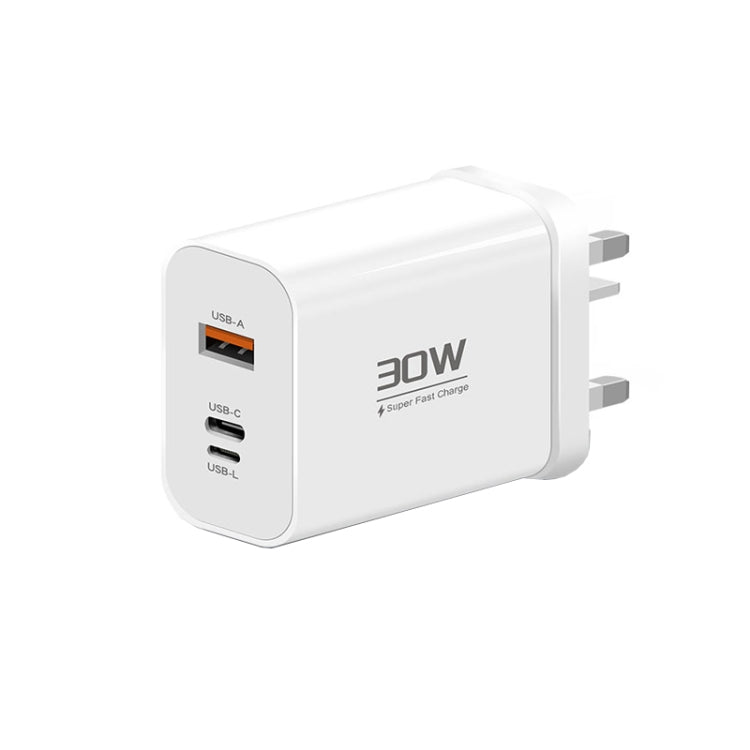 PD30W USB-C / Type-C + 8 Pin + USB-A Reverse Charger Suitable for iPhone Series, PD004