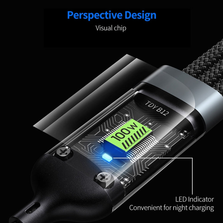 ENKAY 3-in-1 5A USB to Type-C / 8 Pin / Micro USB Fast Charging Cable with Indicator Light, Length: 1.2m, ENK-CB163
