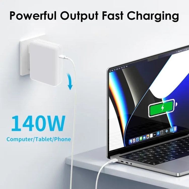 Adaptateur secteur USB-C PD 140 W avec câble de charge magnétique Type-C vers Magsafe3, longueur : 2 m, prises UE, US, UK et AU