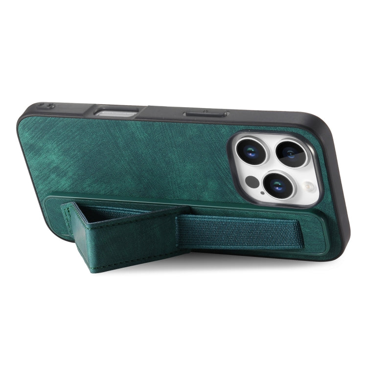 Retro Wristband Holder Leather Back Phone Case, For iPhone 16 Pro Max, For iPhone 16 Pro, For iPhone 16 Plus, For iPhone 16