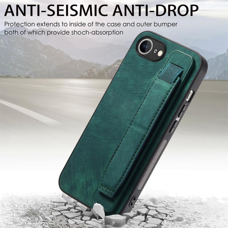 Retro Wristband Holder Leather Back Phone Case, iPhone 16e