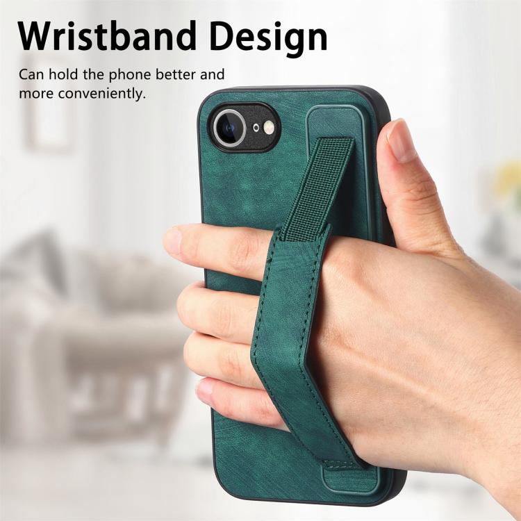 Retro Wristband Holder Leather Back Phone Case, iPhone 16e