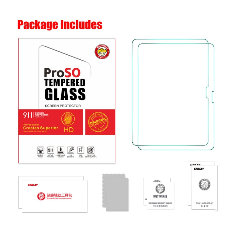 Lot de 2 films de protection en verre trempé antidéflagrants ENKAY Hat-Prince de 0,33 mm, pour iPad Air 11 (2025/2024) et iPad 2025, pour iPad Pro 13 (2024/Air 13) et iPad Pro 11 (2024).