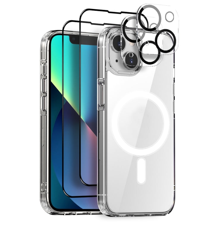 NORTHJO 5 in 1 Magsafe Clear Phone Case with 2pcs Screen Film + 2pcs Rear Lens Film, For iPhone 15 Pro Max, For iPhone 15 Pro, For iPhone 15 Plus, For iPhone 15, For iPhone 14 Plus, For iPhone 14, For iPhone 14 Pro, For iPhone 14 Pro Max���������������...