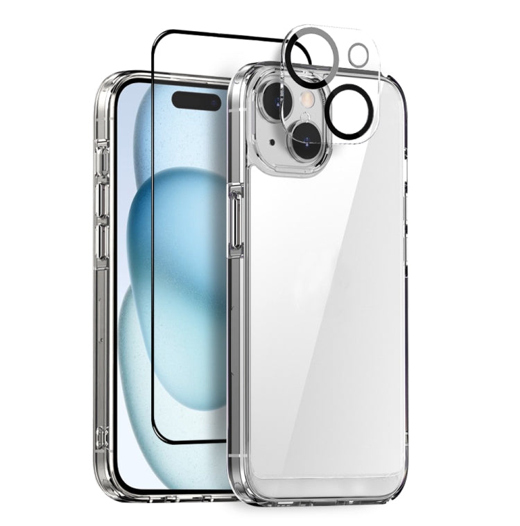 NORTHJO 3 in 1 Clear Phone Case with Screen Film + Rear Lens Film, For iPhone 15 Pro Max, For iPhone 15 Pro, For iPhone 15 Plus, For iPhone 15, For iPhone 14 Plus, For iPhone 14, For iPhone 14 Pro, For iPhone 14 Pro Max, For iPhone 13 Pro Max����������...
