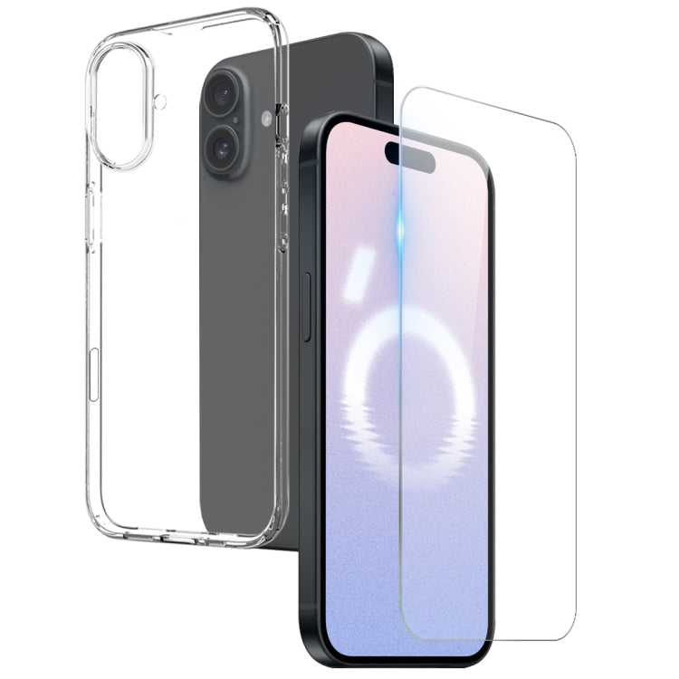 NORTHJO 2 in 1 TPU Phone Case Screen Protector Tempered Glass Film, For iPhone 17 Pro Max, For iPhone 17 Pro, For iPhone 17, For iPhone 17 Air, For iPhone 16e, For iPhone 16 Pro Max, For iPhone 16 Pro, For iPhone 16 Plus, For iPhone 16