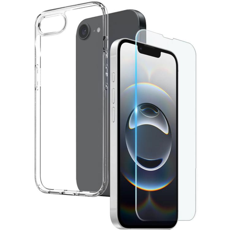 NORTHJO 2 in 1 TPU Phone Case Screen Protector Tempered Glass Film, For iPhone 17 Pro Max, For iPhone 17 Pro, For iPhone 17, For iPhone 17 Air, For iPhone 16e, For iPhone 16 Pro Max, For iPhone 16 Pro, For iPhone 16 Plus, For iPhone 16
