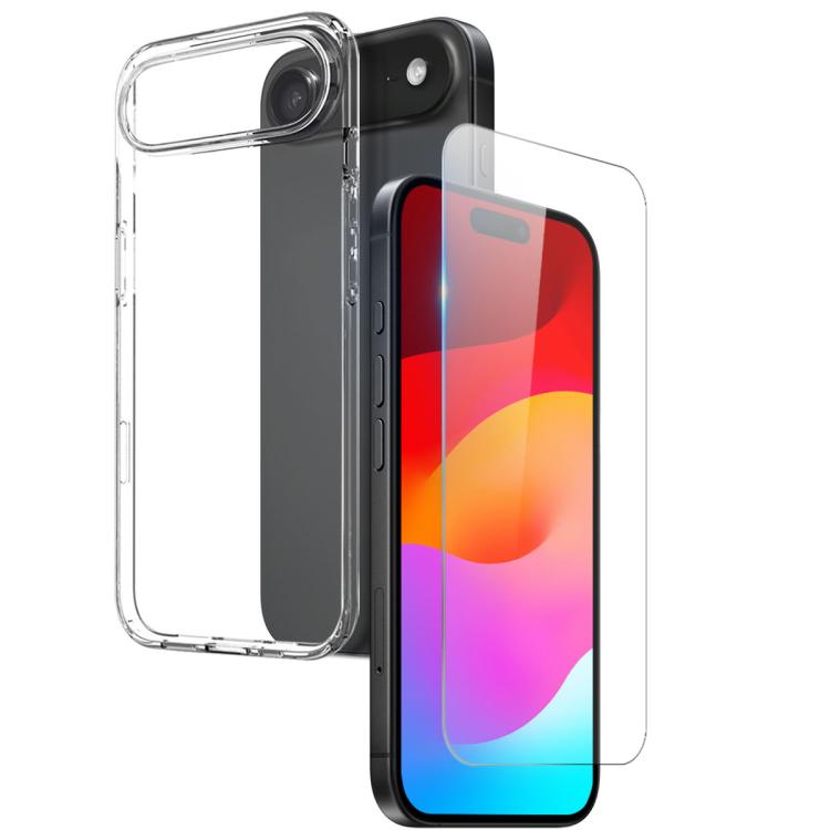 NORTHJO 2 in 1 TPU Phone Case Screen Protector Tempered Glass Film, For iPhone 17e / 16e, For iPhone 17 Pro Max, For iPhone 17 Pro, For iPhone 17, For iPhone Air, For iPhone 16 Pro Max, For iPhone 16 Pro, For iPhone 16 Plus, For iPhone 16