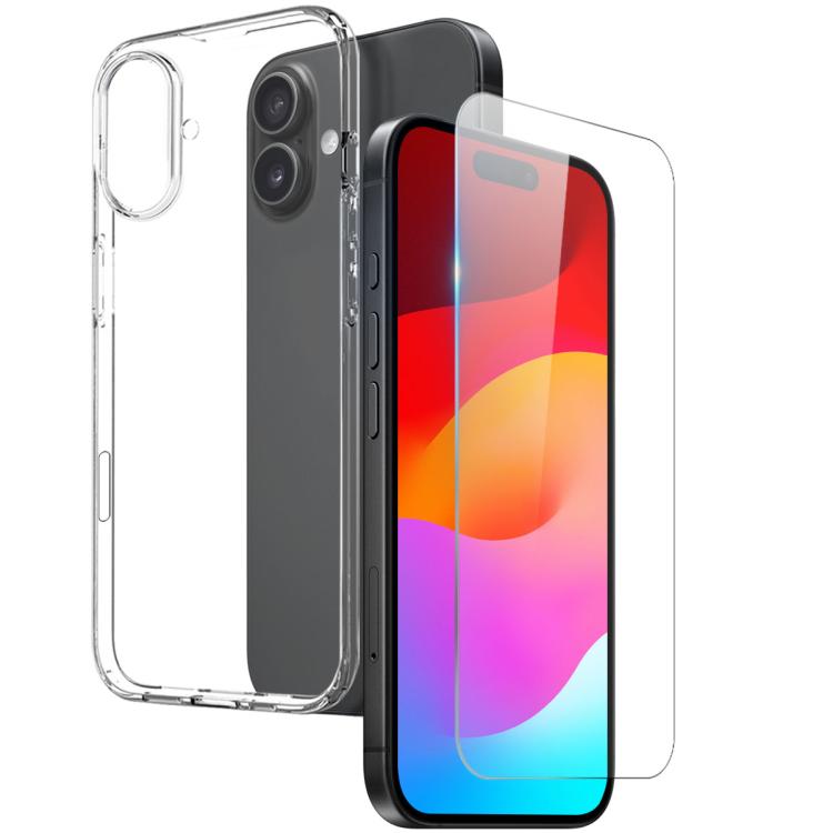 NORTHJO 2 in 1 TPU Phone Case Screen Protector Tempered Glass Film, For iPhone 17 Pro Max, For iPhone 17 Pro, For iPhone 17, For iPhone 17 Air, For iPhone 16e, For iPhone 16 Pro Max, For iPhone 16 Pro, For iPhone 16 Plus, For iPhone 16