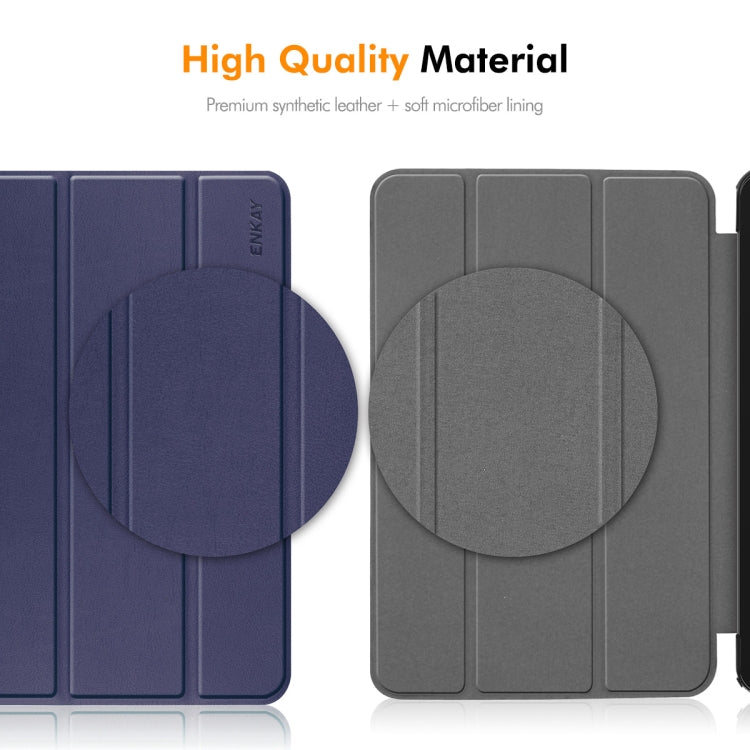 ENKAY Tri-fold Custer Texture TPU Leather Smart Tablet Case with Pen Slot, For iPad Air 13 2026 / 2025 / 2024, For iPad Pro 13 2025 / 2024
