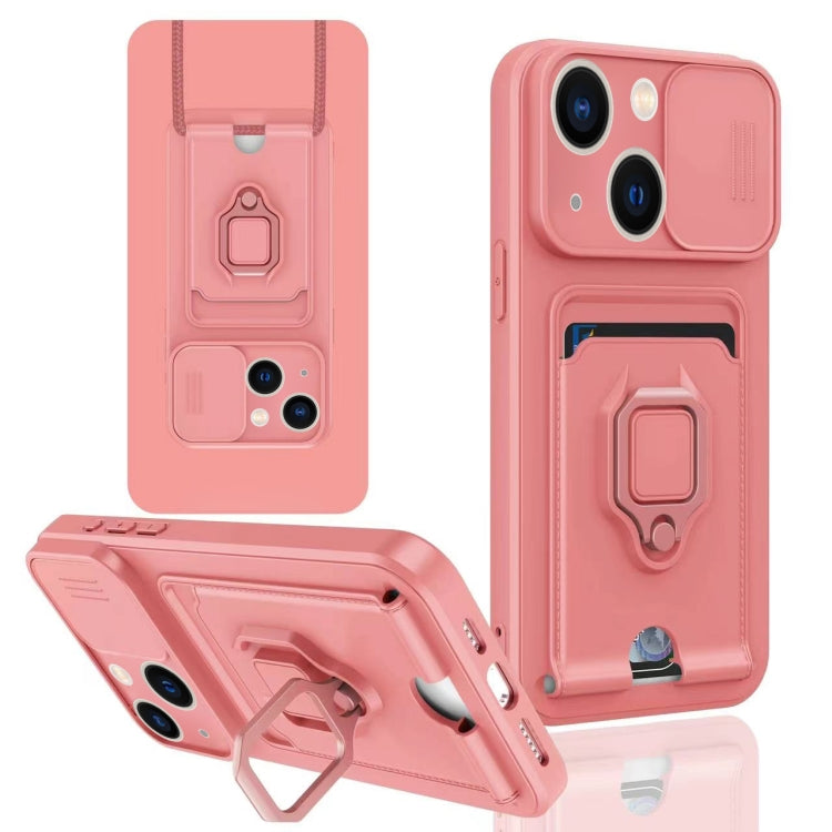 Sliding Camshield Magnetic Card Holder Silicone Phone Case, For iPhone 15, For iPhone 14 Plus, For iPhone 14, For iPhone 14 Pro