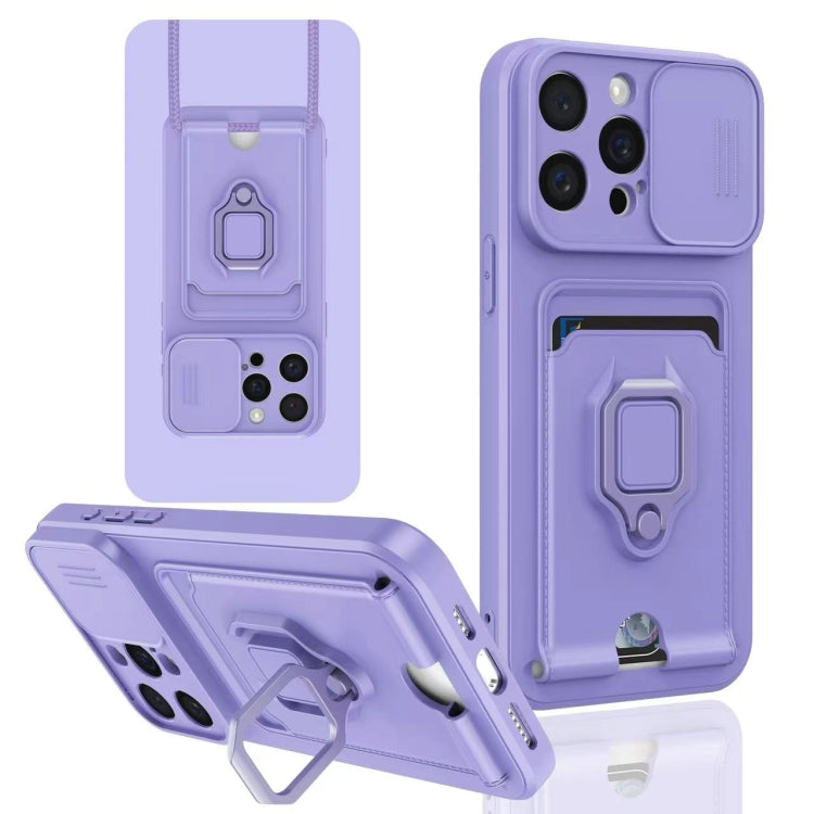 Sliding Camshield Magnetic Card Holder Silicone Phone Case, For iPhone 14 Plus, For iPhone 14, For iPhone 14 Pro, For iPhone 14 Pro Max