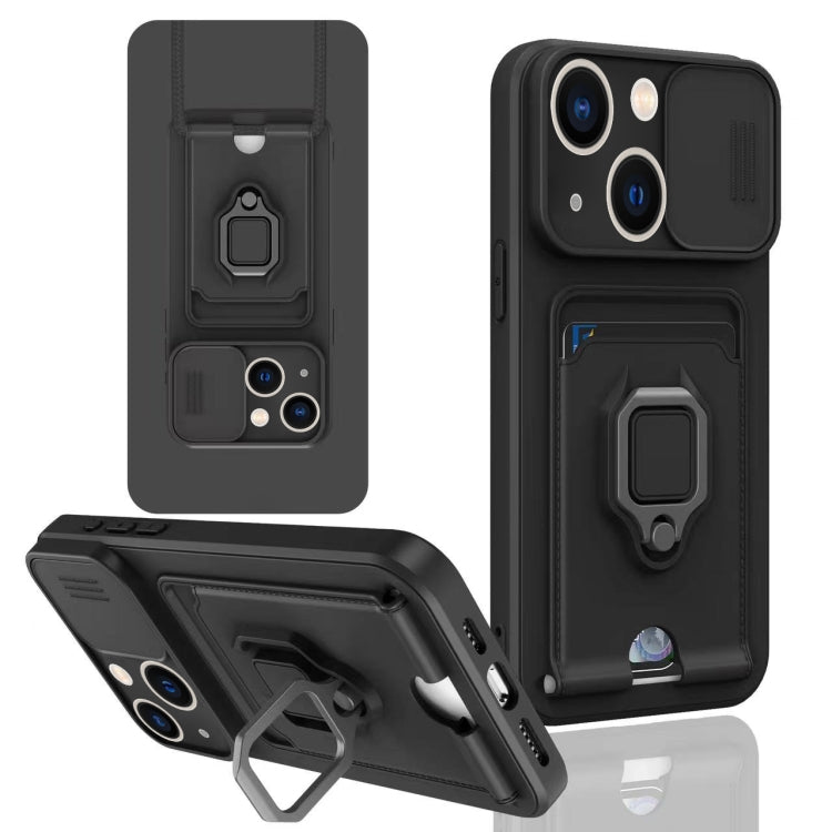 Sliding Camshield Magnetic Card Holder Silicone Phone Case, For iPhone 14 Pro Max, For iPhone 13 Pro Max, For iPhone 13 Pro, For iPhone 13
