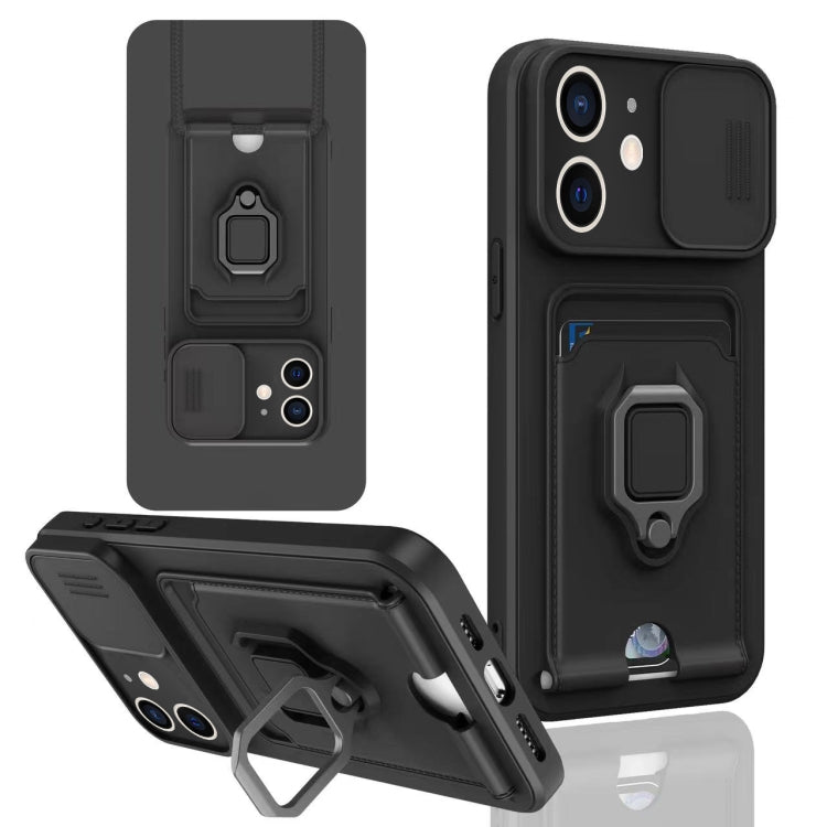 Sliding Camshield Magnetic Card Holder Silicone Phone Case, For iPhone 11, For iPhone 11 Pro, For iPhone XR, For iPhone XS Max