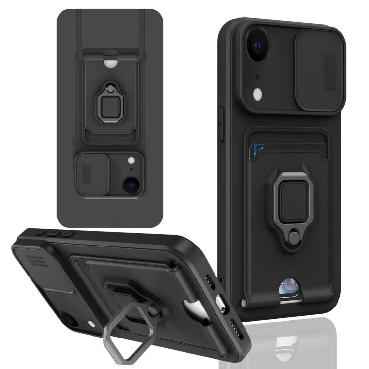 Sliding Camshield Magnetic Card Holder Silicone Phone Case, For iPhone 11, For iPhone 11 Pro, For iPhone X / XSS, For iPhone XR