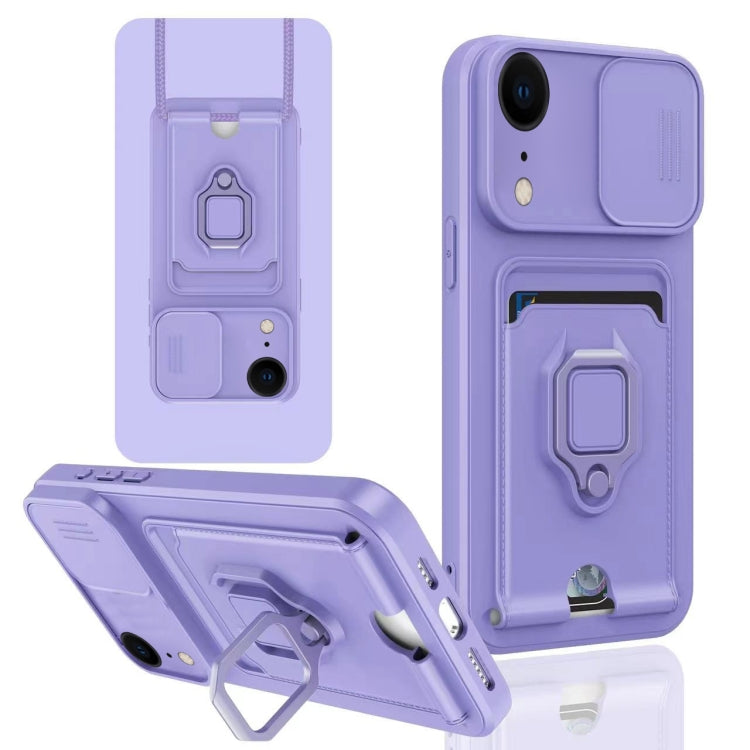 Sliding Camshield Magnetic Card Holder Silicone Phone Case, For iPhone 11, For iPhone 11 Pro, For iPhone X / XSS, For iPhone XR