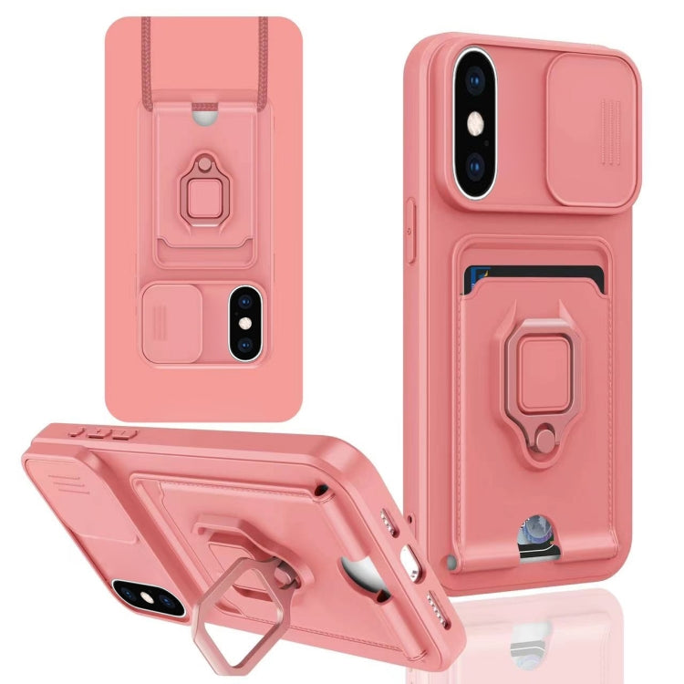 Sliding Camshield Magnetic Card Holder Silicone Phone Case, For iPhone 11, For iPhone 11 Pro, For iPhone XR, For iPhone XS Max