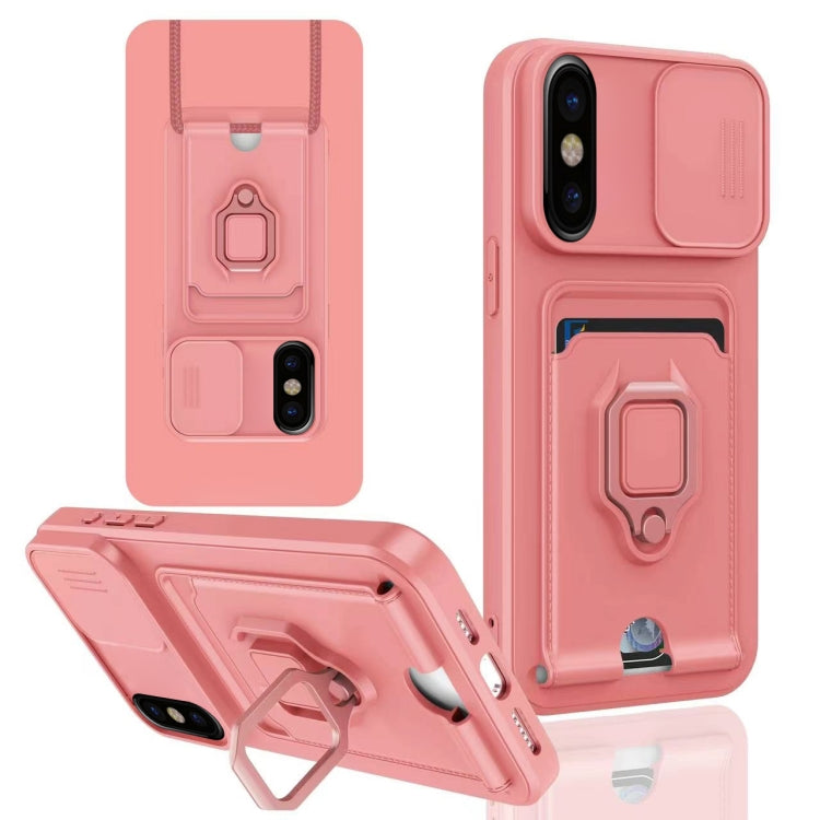 Sliding Camshield Magnetic Card Holder Silicone Phone Case, For iPhone 11, For iPhone 11 Pro, For iPhone X / XSS, For iPhone XR
