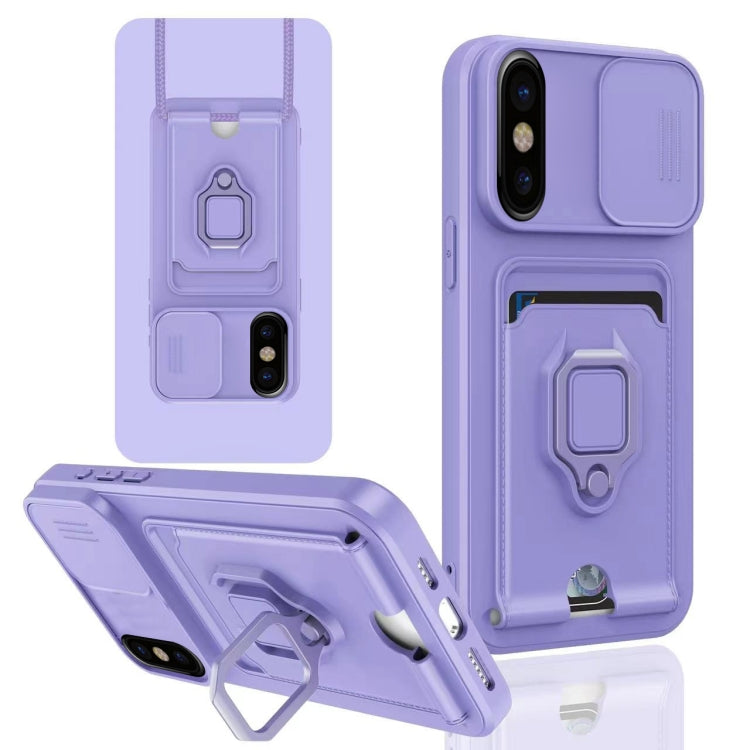 Sliding Camshield Magnetic Card Holder Silicone Phone Case, For iPhone 11, For iPhone 11 Pro, For iPhone X / XSS, For iPhone XR