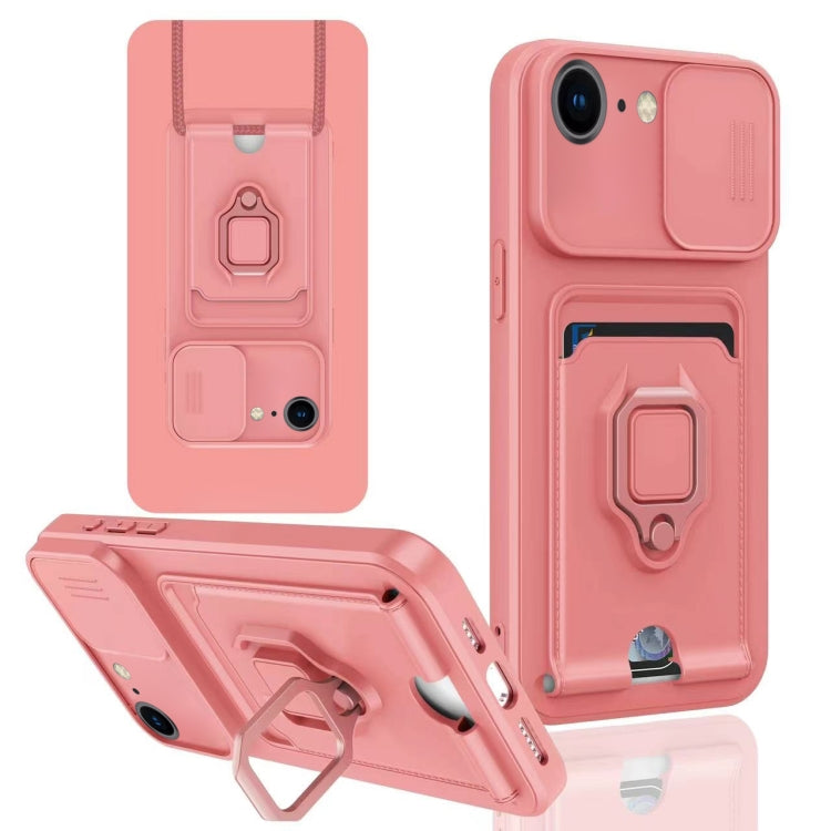 Sliding Camshield Magnetic Card Holder Silicone Phone Case, For iPhone 7 / 8 / SE 2022, For iPhone 13 Pro Max, For iPhone 13 Pro, For iPhone 13