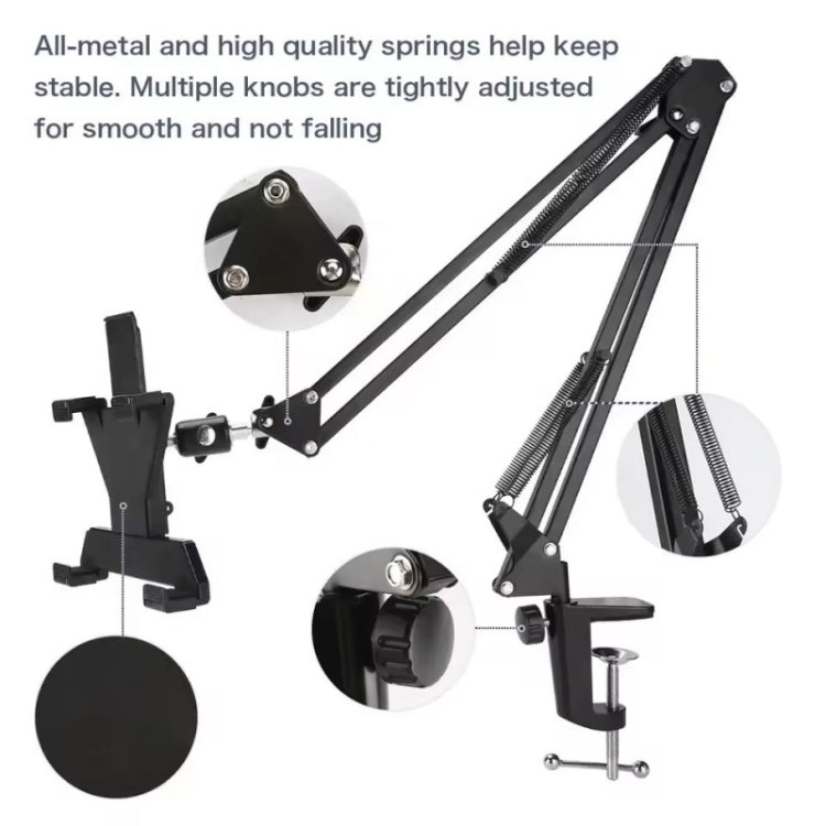 XWJ005 Adjustable Desk Clamp Bracket 360 Degrees Rotatable Tablet Phone Holder, XWJ005