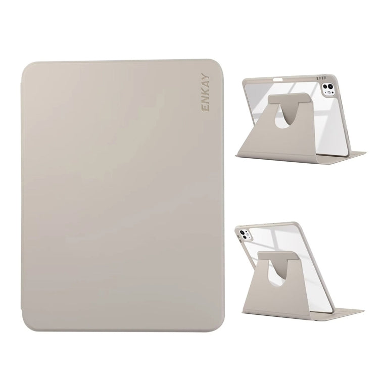 ENKAY 360 Rotation PMMA Leather Smart Tablet Case with Pen Slot, For iPad Air 13 2026 / 2025 / 2024, For iPad Air 11 2026 / 2025 / 2024, For iPad Pro 13 2025 / 2024, For iPad Pro 11 2025 / 2024