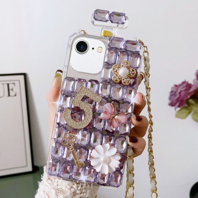 Crossbody Perfume Bottle Handmade Inlaid Diamond PC Phone Case, For iPhone SE 2022 /  7 / 8, For iPhone X / XS, For iPhone 7 Plus / 8 Plus