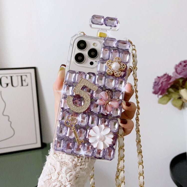 Crossbody Perfume Bottle Handmade Inlaid Diamond PC Phone Case, For iPhone 13 Pro, For iPhone 13, For iPhone 13 mini, For iPhone 12, For iPhone 12 Pro Max, For iPhone 12 Pro