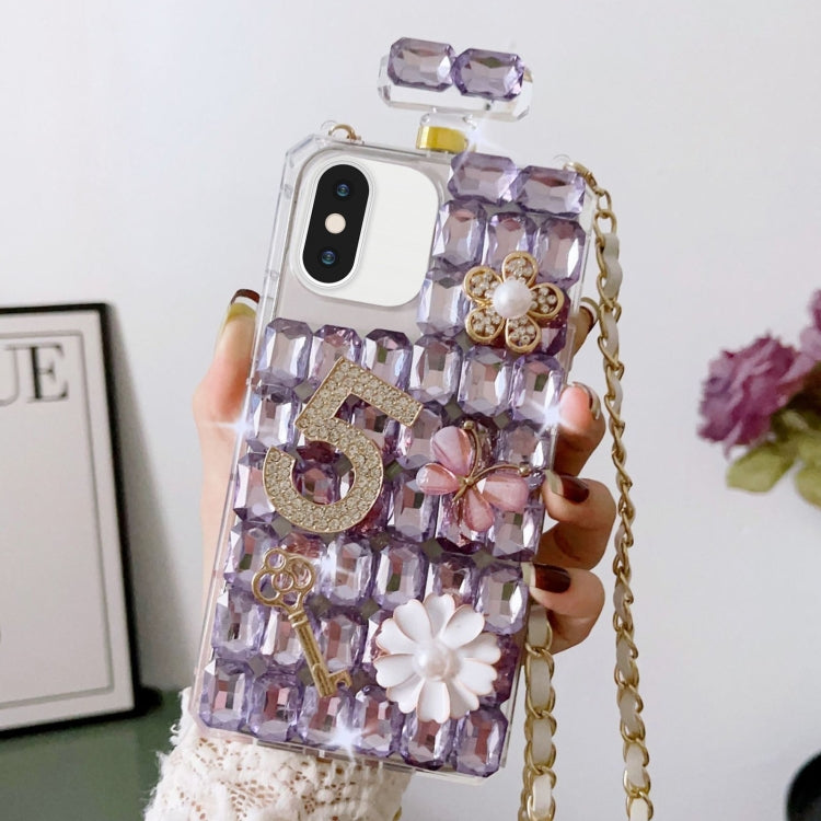 Crossbody Perfume Bottle Handmade Inlaid Diamond PC Phone Case, For iPhone SE 2022 /  7 / 8, For iPhone X / XS, For iPhone 7 Plus / 8 Plus