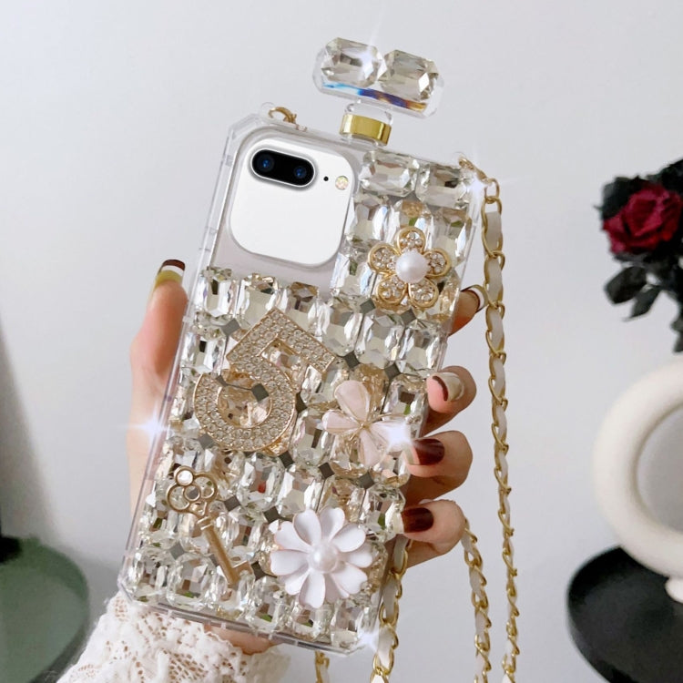 Crossbody Perfume Bottle Handmade Inlaid Diamond PC Phone Case, For iPhone SE 2022 /  7 / 8, For iPhone X / XS, For iPhone 7 Plus / 8 Plus