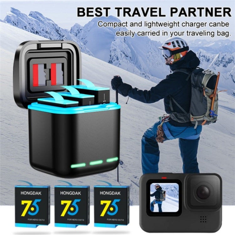 GP-810 Rechargeable 3-Battery Charger Station Storage Case for GoPro HERO5 /6 /7 /8, For GoPro HERO5 /6 /7 /8