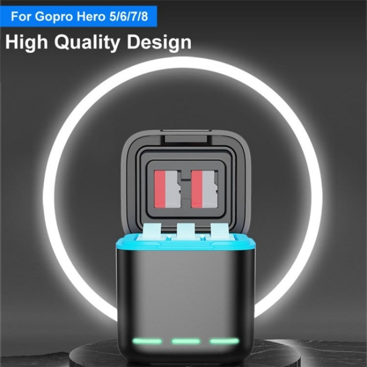 GP-810 Rechargeable 3-Battery Charger Station Storage Case for GoPro HERO5 /6 /7 /8, For GoPro HERO5 /6 /7 /8