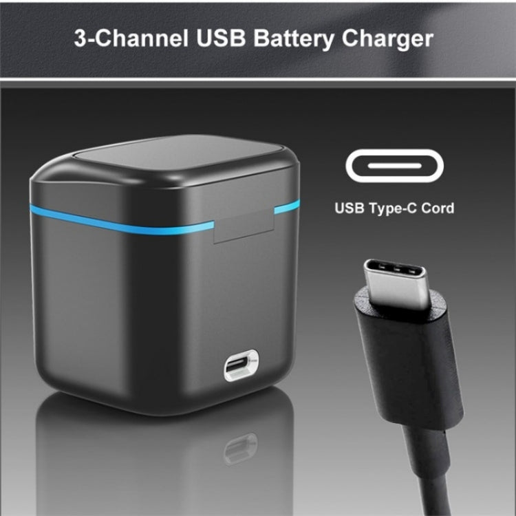 GP-810 Rechargeable 3-Battery Charger Station Storage Case for GoPro HERO5 /6 /7 /8, For GoPro HERO5 /6 /7 /8