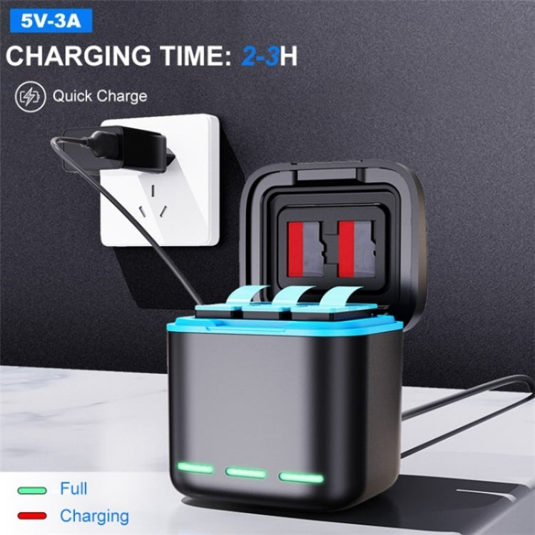 GP-810 Rechargeable 3-Battery Charger Station Storage Case for GoPro HERO5 /6 /7 /8, For GoPro HERO5 /6 /7 /8