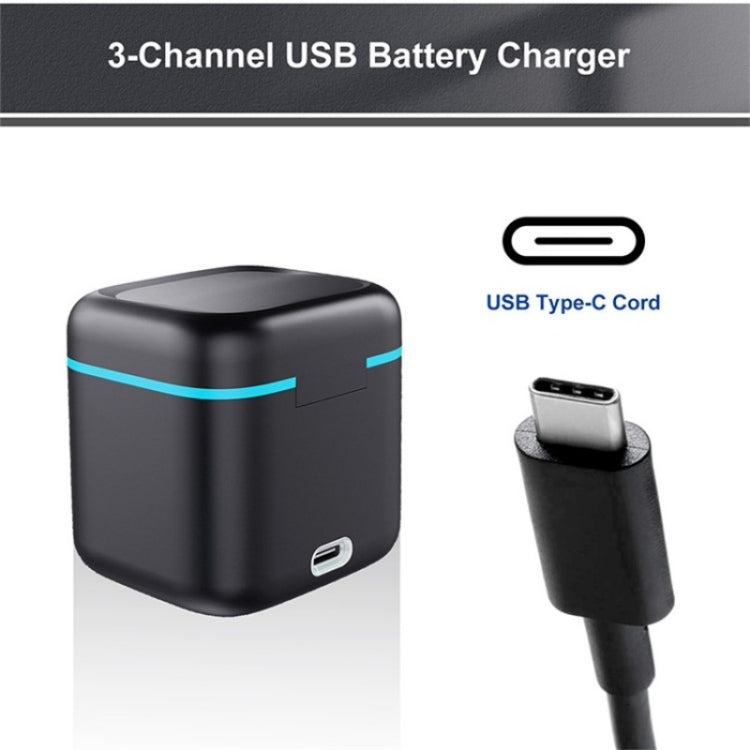 GP-910 3-Battery Charging Box Storage Case For GoPro HERO12 Black /11 Black /10 Black /9 Black, For GoPro HERO12 Black /11 Black /10 Black /9 Black