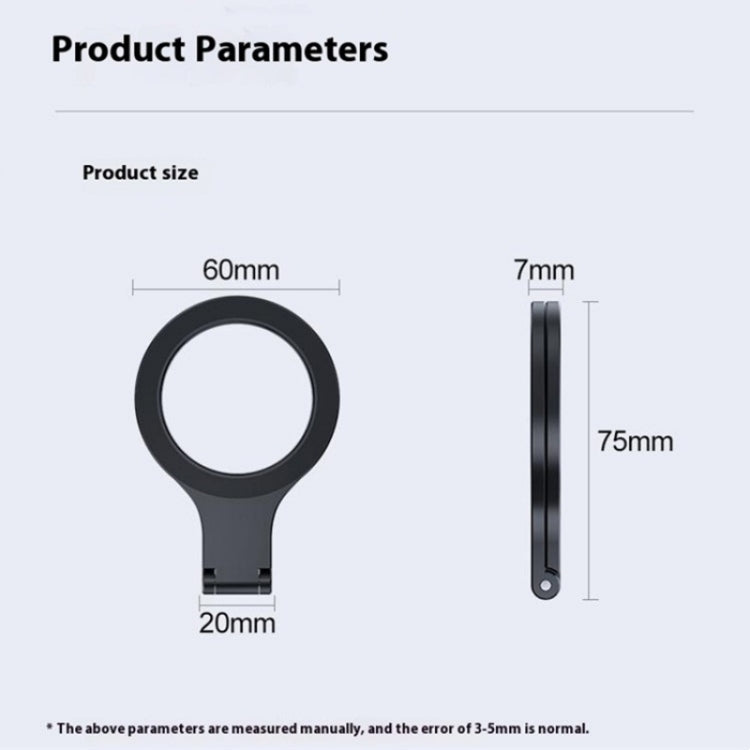 D59 Aluminum Alloy Finger Ring Grip MagSafe Dual Magnetic Phone Back Dual Ring Holder, D59 Ring Holder