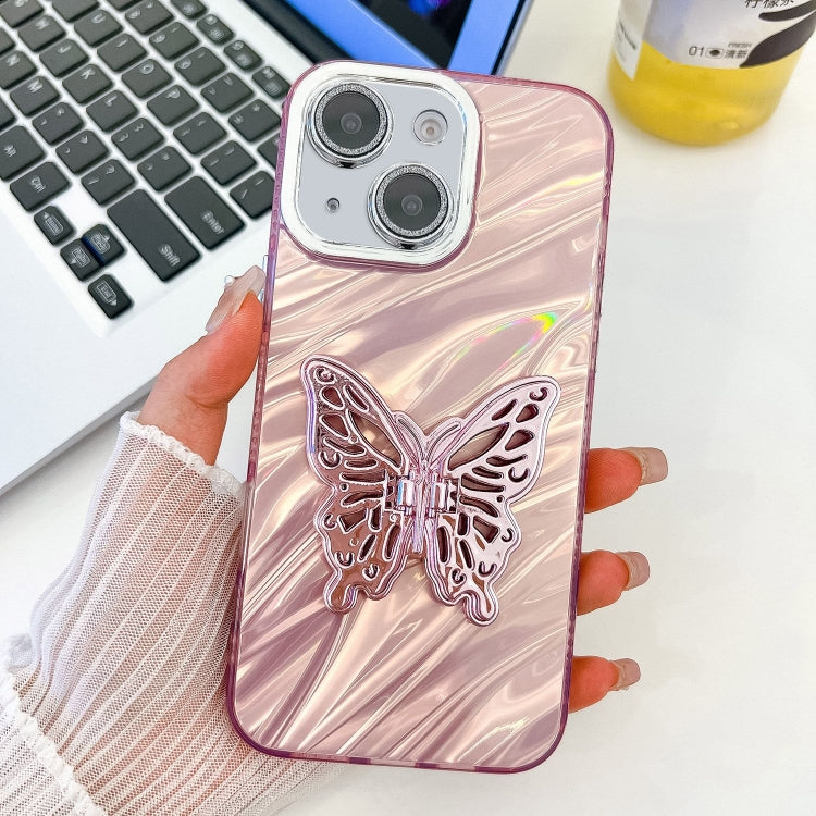 Plating Glitter Texture Butterfly Holder TPU Phone Case with Lens Film, Series 8