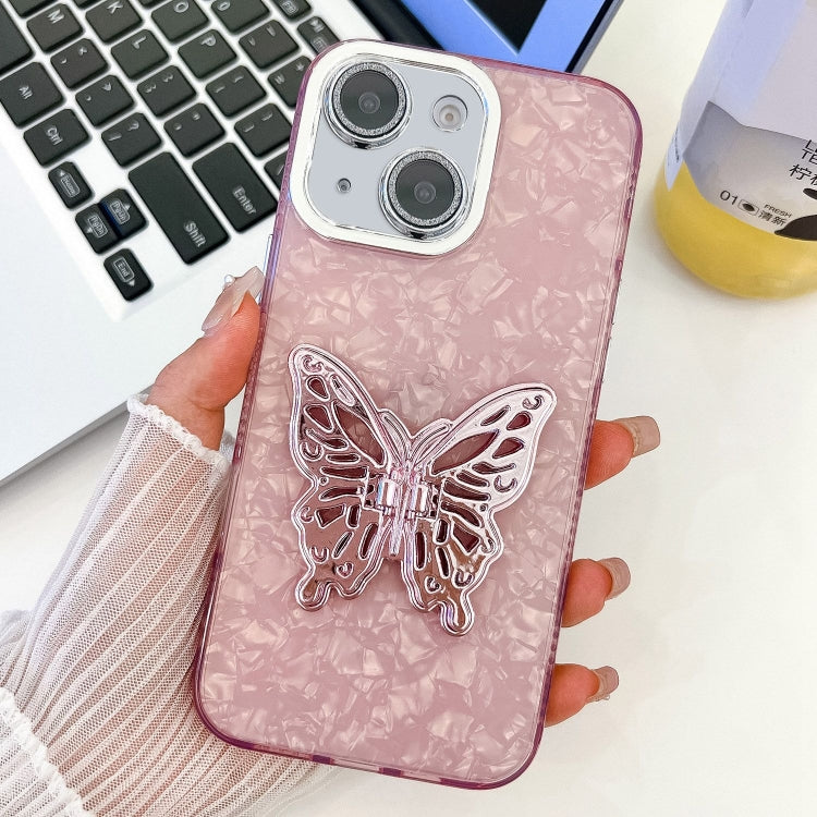 Plating Glitter Texture Butterfly Holder TPU Phone Case with Lens Film, Series 8