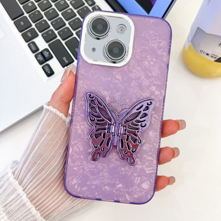 Plating Glitter Texture Butterfly Holder TPU Phone Case with Lens Film, Series 8