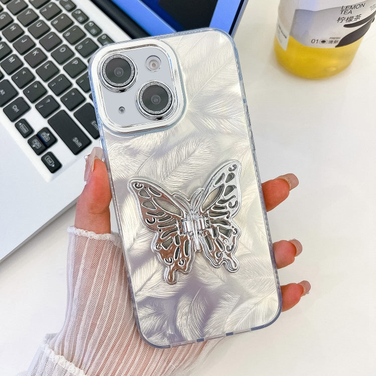 Plating Glitter Texture Butterfly Holder TPU Phone Case with Lens Film, Series 8